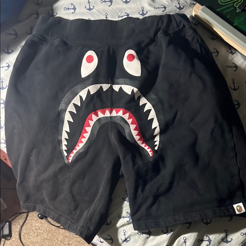 Bape Black  Shark Face Shorts